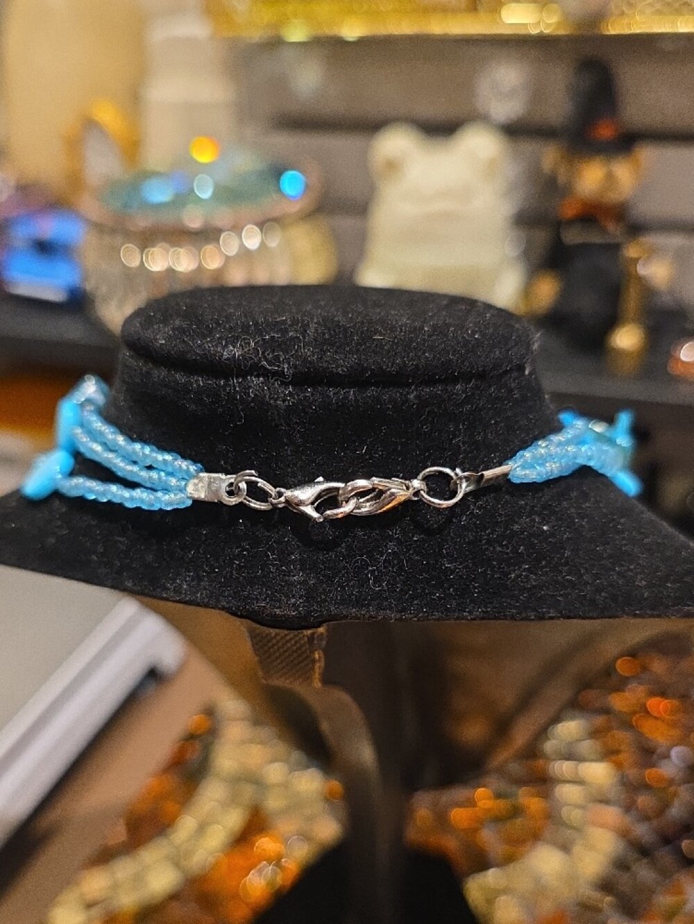 Vintage Blue Multi-Strand Beaded Necklace - Picture 2 of 4